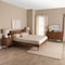 Baxton Studio Rina MidCentury Modern Ash Walnut Finished Wood 4Piece Full Size Bedroom Set with Synthetic Rattan 223-9812-9813-11298-11300-ZORO - alternate 1